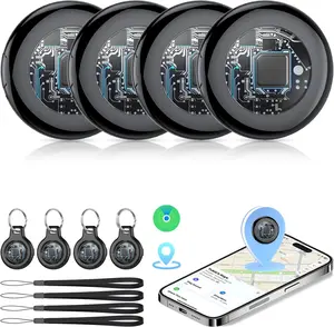 2026 New [Apple MFi Certified] Air Tracker Tags-4 Pack (iOS Only), Tukio Bluetooth Tracker for Apple Find My, Replaceable Battery, Key Finder and Item Locator Smart Tag for Keys, Bag, Luggage and More