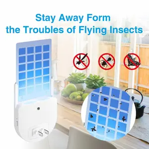 Flying Insect Trap Plug-in Mosquito Killer Indoor Gnat Moth Catcher Fly Tapper with Night Light UV Attractant Catcher for Home Office
