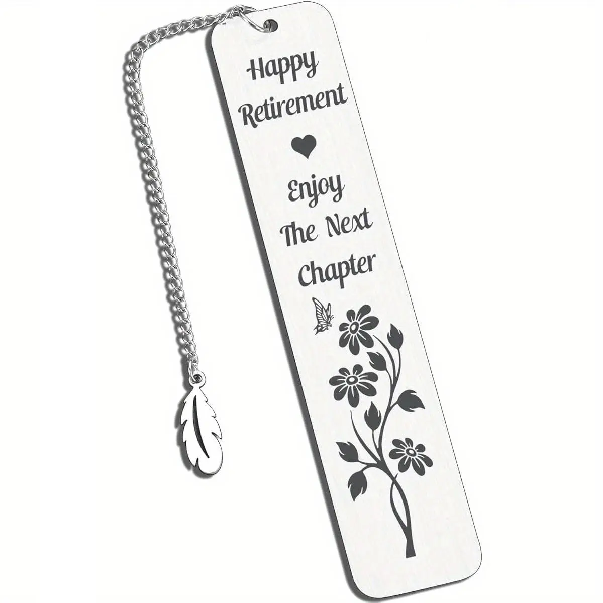 Stainless Steel Bookmark, 1 Count Retirement Gift for Men & Women, Happy Retirement Bookmark, Enjoy The Next Chapter Bookmark, Book Accessories