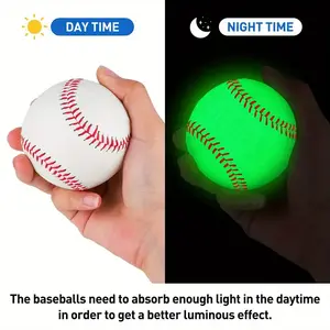 Glow-in-the-dark baseball, softball, soft, and hard PVC for student training and competition practice, visible at night