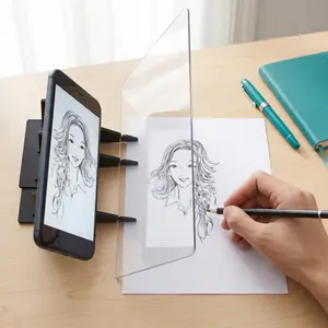 Multi-Use Optical Drawing Tracing Board, Phone/Tablet Universal Sketch Aid, for Kids, Beginners, Artists, DIY Painting, Cartoon Sketch, Trace & Draw Art Kit-YY0