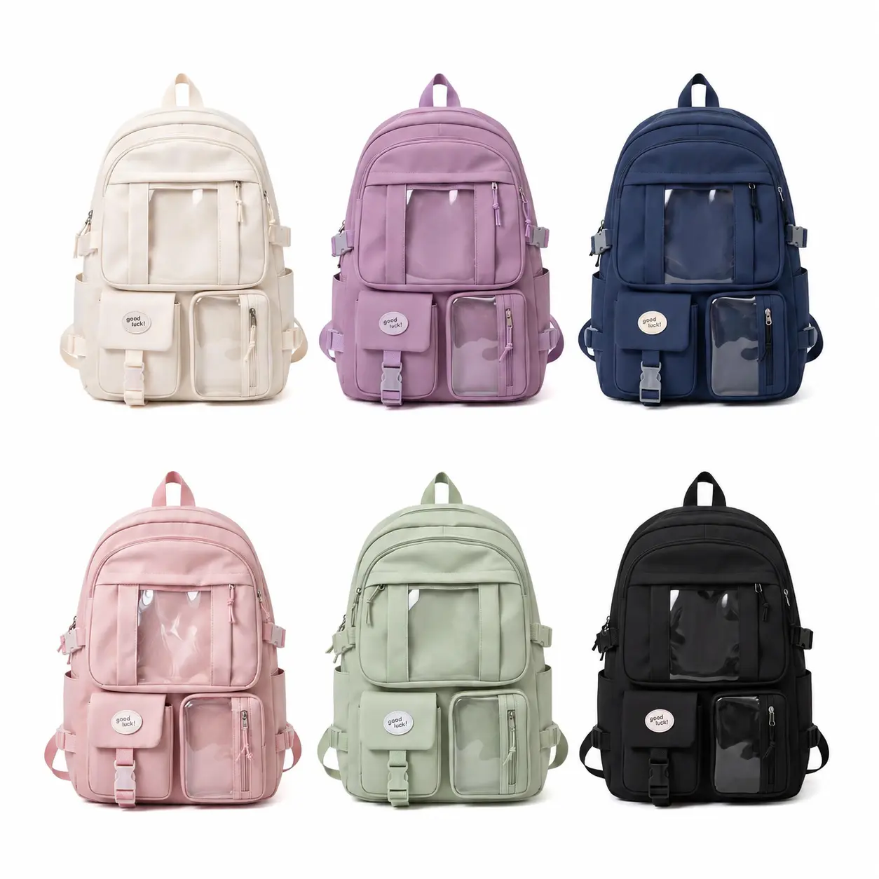 Women's Aesthetic Cartoon Laptop Backpack - Lightweight Waterproof Durable Plain Nylon Backpack with Double Straps, 20-35L Large Capacity for 15in Laptop, Breathable Cushioned Straps, Teens' Daily School Daypack, Laptop Backpacks