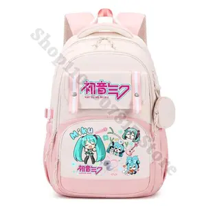 Kids Large Capacity Backpack Casual Book Bag Hatsunes Miku Girl Anime Cute Schoolbag Cartoon Fashion Knapsack Children Gift 2026