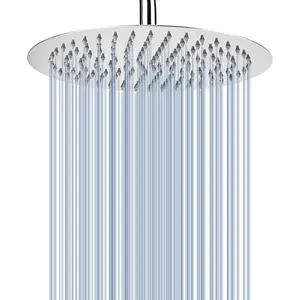 Rain Shower , High  High Flow  Metal Rainfall Shower , Ultra-Thin Design- Boosting, Universal Wall and Ceiling Mount (10 Inch, Chrome)