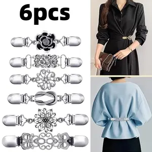 6 pcs Vintage Shirt Dress Cardigan Clip Waist Tightener Clip Sweater Shawl Brooch Wsist Cincher Clip to Tighten Dress Pant Waist Tightener Beauty & Personal Care