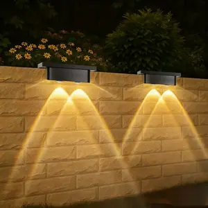 Solar LED Outdoor Wall Lights, Outdoor Waterproof Lights, Light Sensor, Auto on at Night, Suitable for Stairs, Pathway, Fence, Garden, Walls
