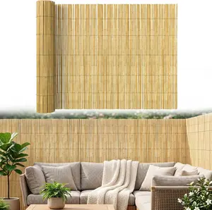 #Summervibes ABORON Bamboo Fence Privacy Screen, Eco-Friendly Privacy Bamboo Slat Fence, 6 ft H x 10 ft L Decorative Bamboo Screen Panel,  for Outdoor Garden Patio Balcony Backyard Pool Side