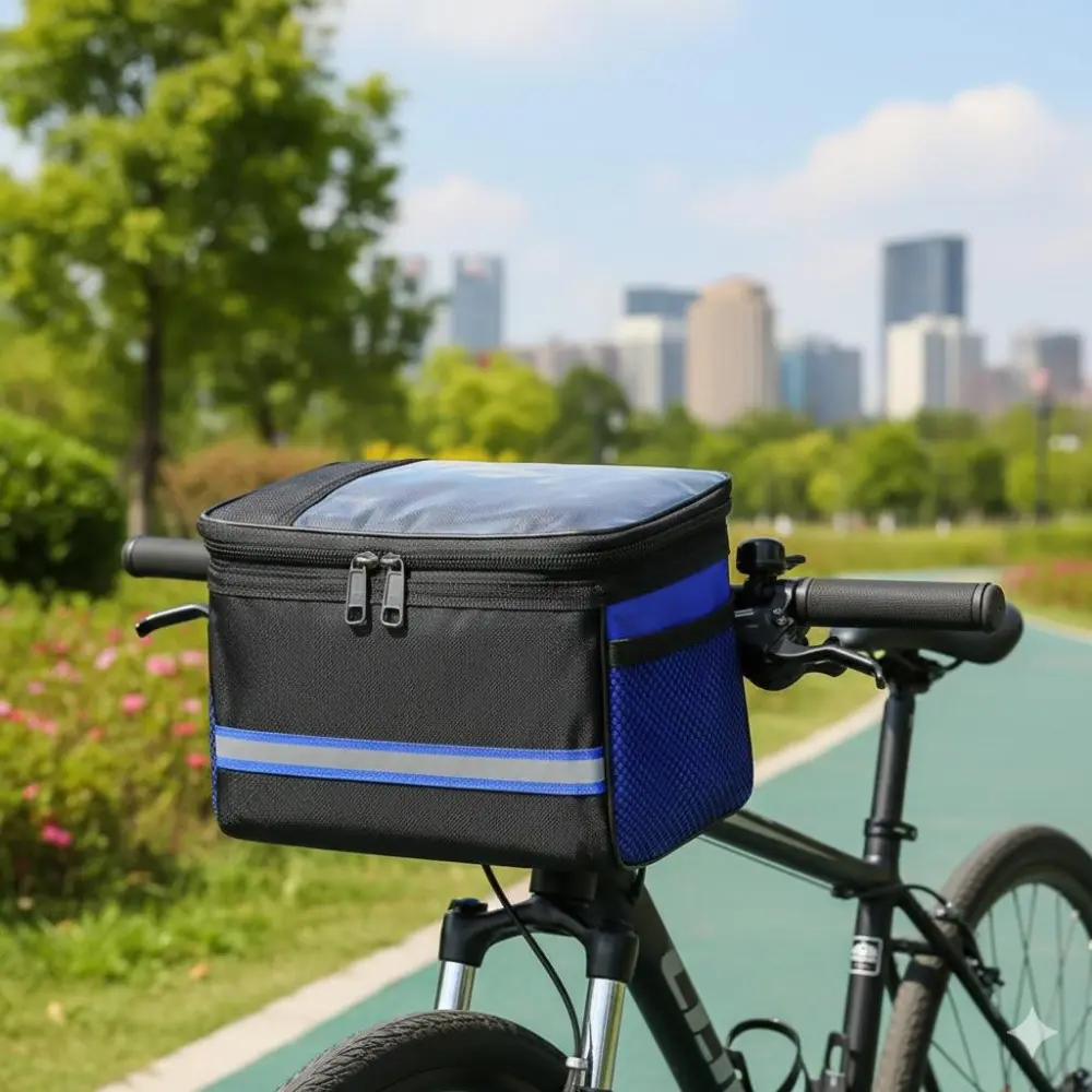 Foldable Bike Storage Bag, Quick-Release Universal Waterproof Cycling Pack, Large Capacity Handlebar Pannier for Mountain Commuting Travel, Tear-Resistant Reflective Safety Design, Lightweight Portable Multi-Scenario Use