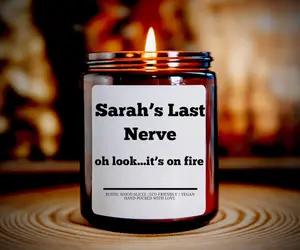 Personalized Last Nerve Candle! Funny Candle, Funny Gift, Unique Holiday Gift, Custom Name Candle, Mom Gift, BFF Gift, Personalized Gift