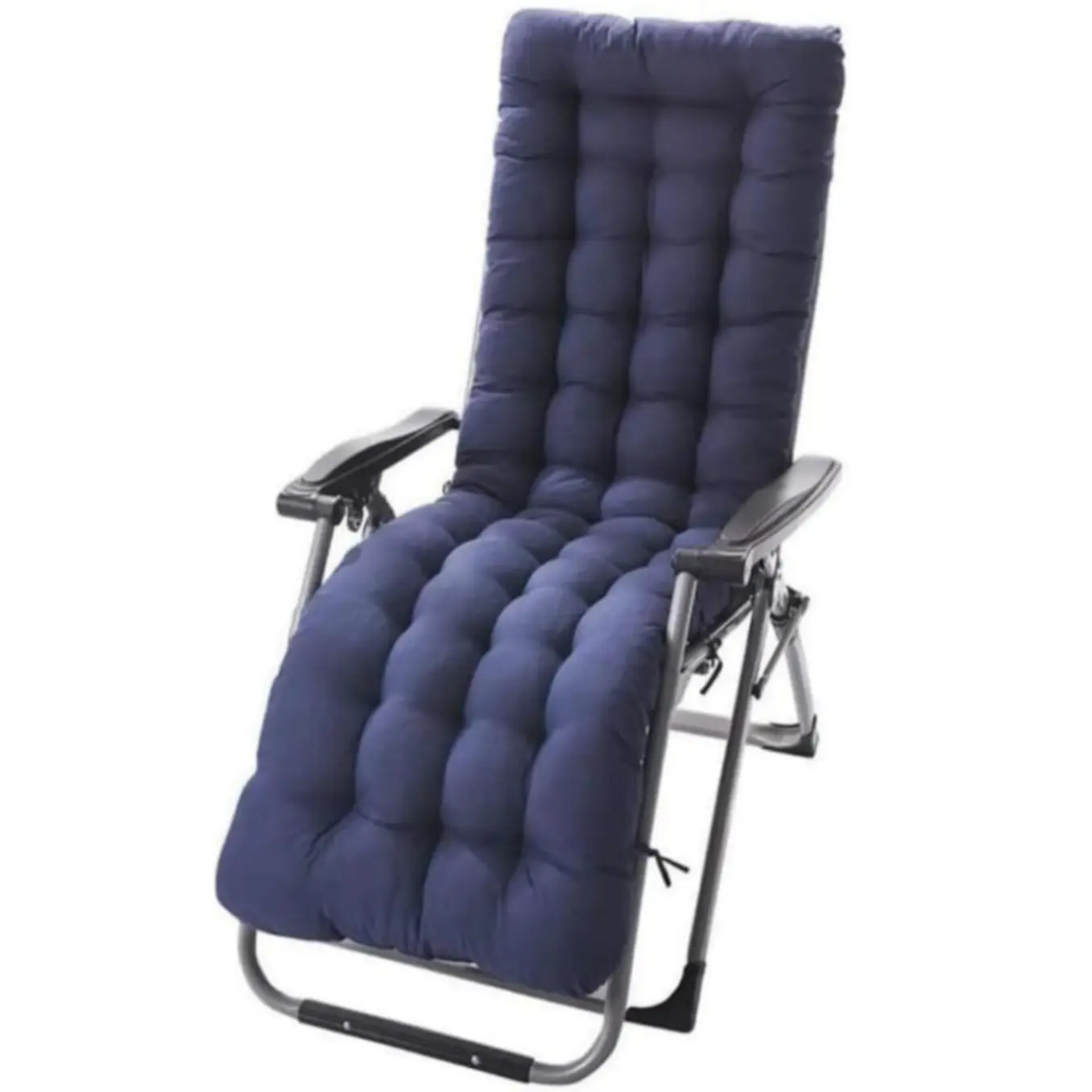 61 Inch Thick Plush Padded Patio Chaise Lounge Cushion, Soft Breathable Sun Lounger Chair Pad with 6 Secure Ties, Durable Rocking Chair Cushion for Indoor Outdoor Garden Bench Tatami Lawn Chair