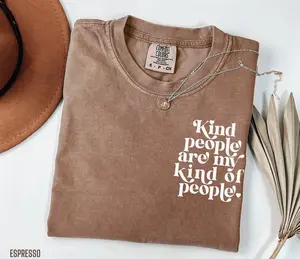 Comfort Colors Kindness Shirt for Women Motivational Tshirt Kind T Shirt Positive Saying Shirt Back Print Trendy Oversized Tee Inspirational