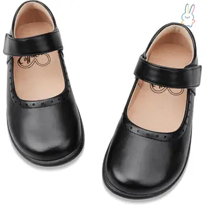 ERT-Girls School Uniform Shoes Mary Jane Flats Black Dress Shoes (Little/Big Kids)