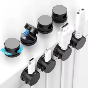 360° Magnetic Cable Organizer Clips – Rotating Cord Holder for Desk, Office, Car & Home (6 Pack)