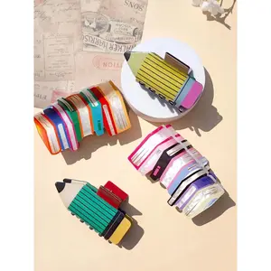 Cute Pencil & Book Design Hair Clip in Claw, 2 Counts Colorful Creative Stationery Themed Hair Claws, Hairpins, Fashion Hair Accessories for Women & Girls
