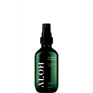 Sanitizing Hand Mist Lemongrass & Aloe | 70% Alcohol Hydrating Hand Sanitizer Spray with Essential Oil for Kids & Adults | 2oz Travel Size Bottle