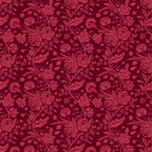 Floral Red on Red Quilting Cotton Fabric