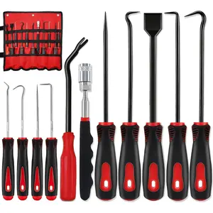 11 count Carbon Steel Precision Pick & Hook Set with Scraper and  Telescoping Tool Kit for Remove Automotive Electronics Maintenance Hoses Gasket Hand Pick Up Tools