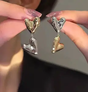 Twilight Duo Heart Drop Earrings