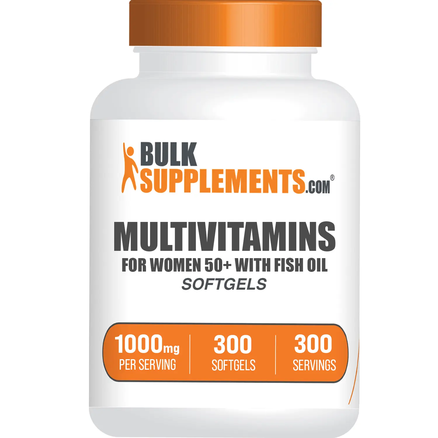 BulkSupplements - Multivitamins For Women 50+ (With Fish Oil) Softgels - Immune - Cognitive Support - 300 Softgels - 1000mg per Serving