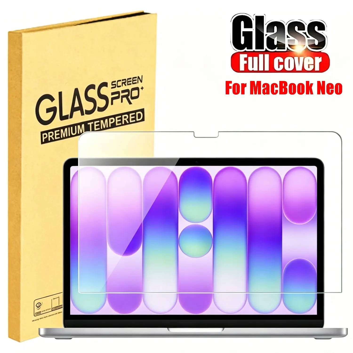 1pc Tempered Glass Screen Protector Suitable for MacBook Neo 13 inch (Model: A3404) Laptop with A18 Pro Chip 13-lnch Laptop New Apple 2026, 9H Hardness, Anti Scratch, Bubble Free