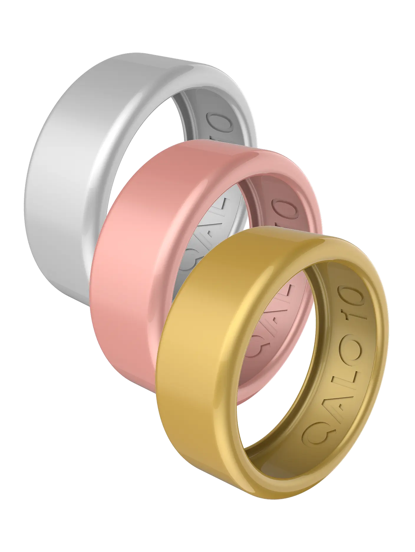 Metallic Silicone Ring Covers for Original Model Smart Rings, 3-Pack in Gold, Silver & Rose Gold for Comfort and Scratch Protection, 100% Silicone Rings