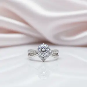 1.0 Ct Round Cut Diamond Option VVS1 Four Claws Engagement Ring