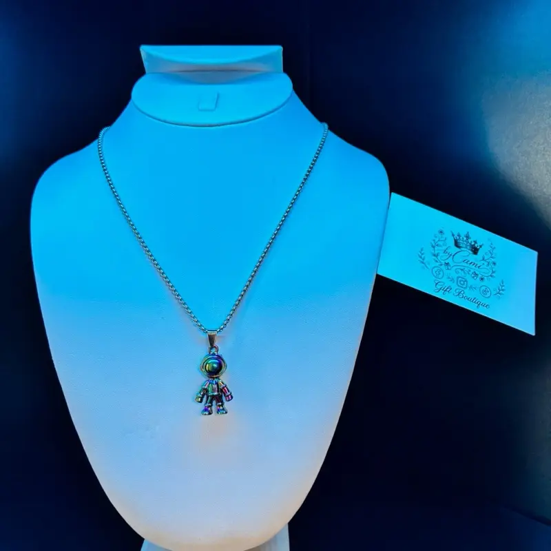 Astronaut Spaceman Alloy Pendant Necklace, Daily Wear Fashion Jewelry for Female and Male