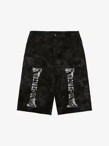 SUPERMADE Roman Column Pattern Embroidered Jeans