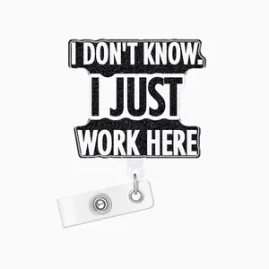 Slogan Graphic Badge Reel, Badge Buddy Nursing, 1 Count Acrylic Bling Retractable Badge Holder for Nurses, Doctors, Students, Workers, Volunteers, Badge Reels Retractable