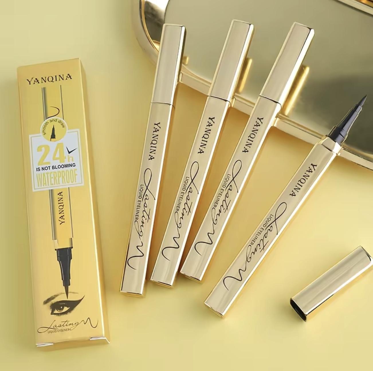 【Buy 1 Get 1 Free】Waterproof Liquid Eyeliner Smudge-proof · Long-lasting Color Precision Tip for Flawless Lines Black Eyeliner Makeup Tool Soft Brush Tip Ultra-Precise Application For Women