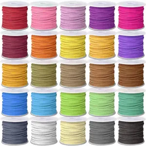 Faux Suede Leather Cord, 25 Rolls Flat for  Making, Leather Strips & Laces for Dream Catcher Supplies DIY Crafts, Thread  String for Necklace, Bracelet, Beading
