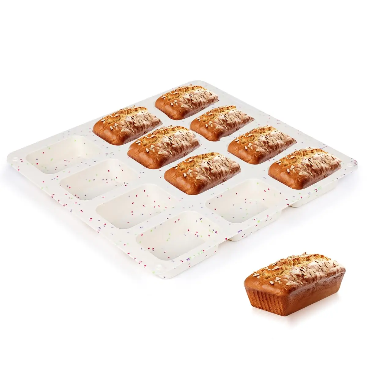 Mini Loaf Pan  Silicone Bread Pans 12 Cups For Baking Brownie Cornbread Cheesecake Soap Nonstick