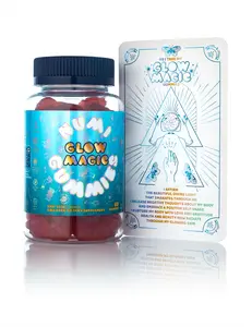 Glow Magic Collagen Gummies - 60 Edible Vitamin Gummies with 200mg Colagen Peptide 2500mcg Biotin 5mg Zinc for Radiant Skin & Hair Beauty from the Inside - 1 Month Supply - US Supplement - Includes Mystic Affirmation Card Collectable! Healthcare Dietary