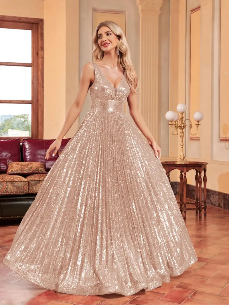 Sequined Banquet Dress Formal Womenswear Fit Fabric Comfortable Elegan - TikTok Shop Sequined Banquet Dress Formal Womenswear Fit Fabric Comfortable Elegan - TikTok Shop