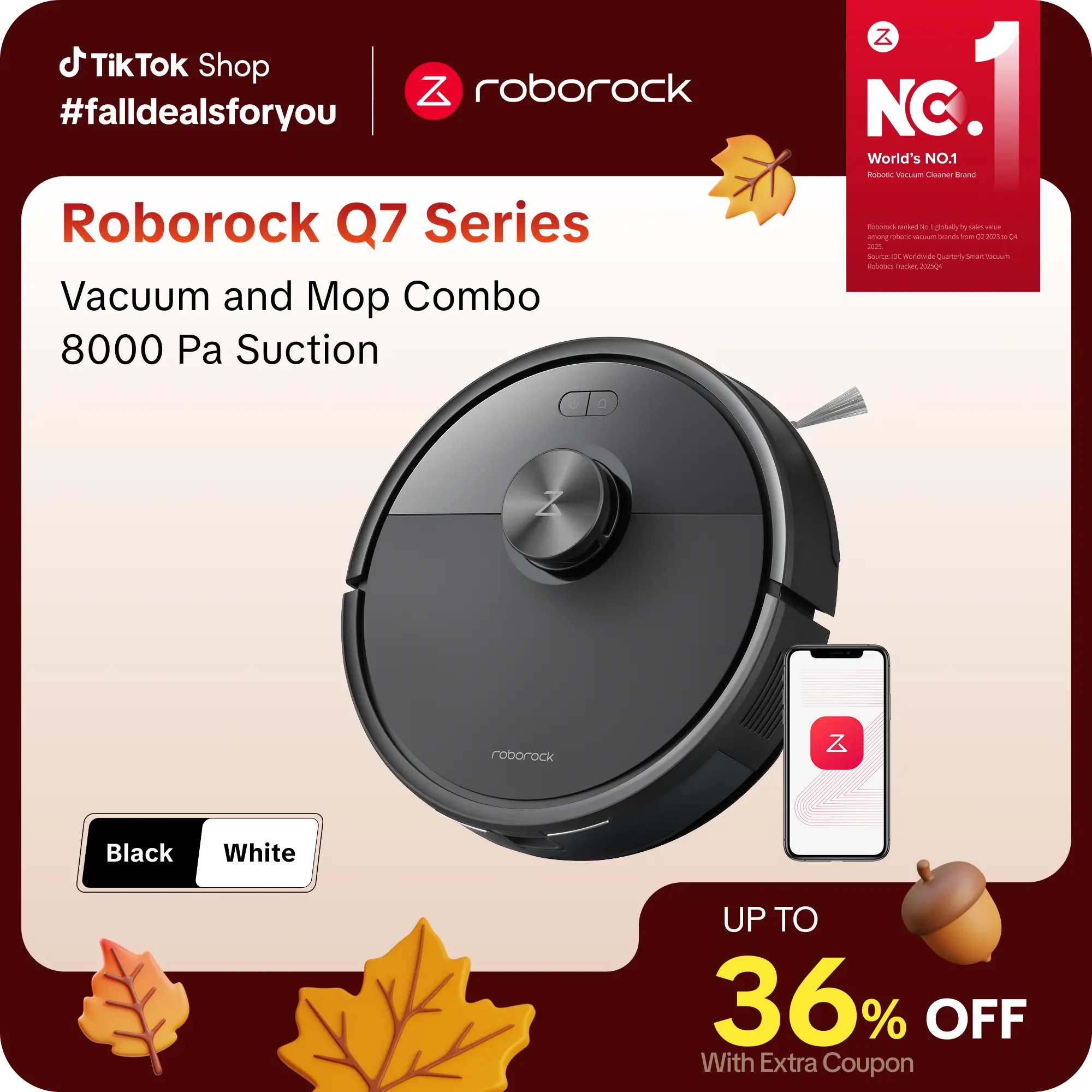 [SaleLink] Roborock Q7 Series Robot Vacuum and Mop Combo (Q7 L5), LiDAR Navigation, Pet Hair, Automatic Vacuum Cleaner for Home Robot, Self-Charging Robotic Vacuum Cleaning, APP-Controlled Mopping #TikTokShopFallDealsForYou #TechVibes