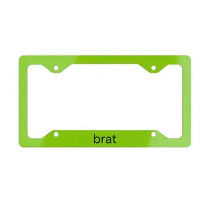 XCX Brat Lime Green Album Art Inspired Metal License Plate Frame