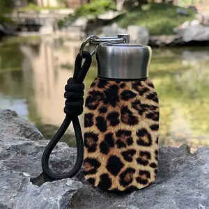 1pc 10.5oz Stainless Steel Insulated Cup with Lid, Leopard Print Texture, Dual Layer Vacuum Design, Hot and Cold Drinks, Outdoor Use, Unique Gift Choice