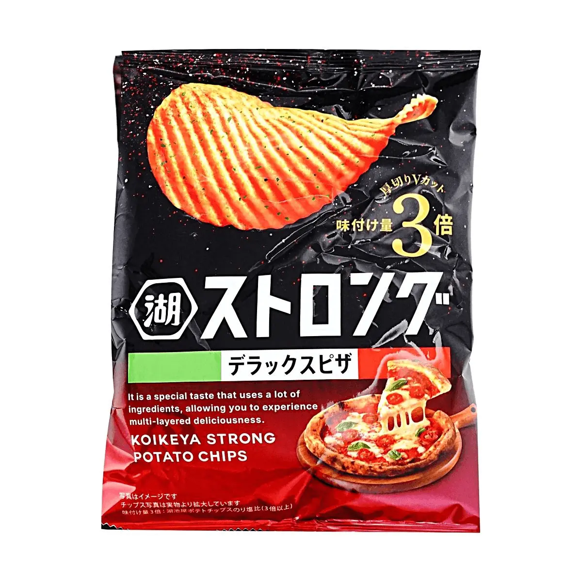KOIKEYA PRISM Potato Chips - Rich Pizza Flavor, Thick Cut, 53g - Crispy Japanese Snack