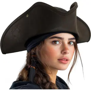 HOMELEX Adult Pirate Hat for Women Colonial Tricon Hat Halloween Costume AccessoryTikTokShopBlackFriday