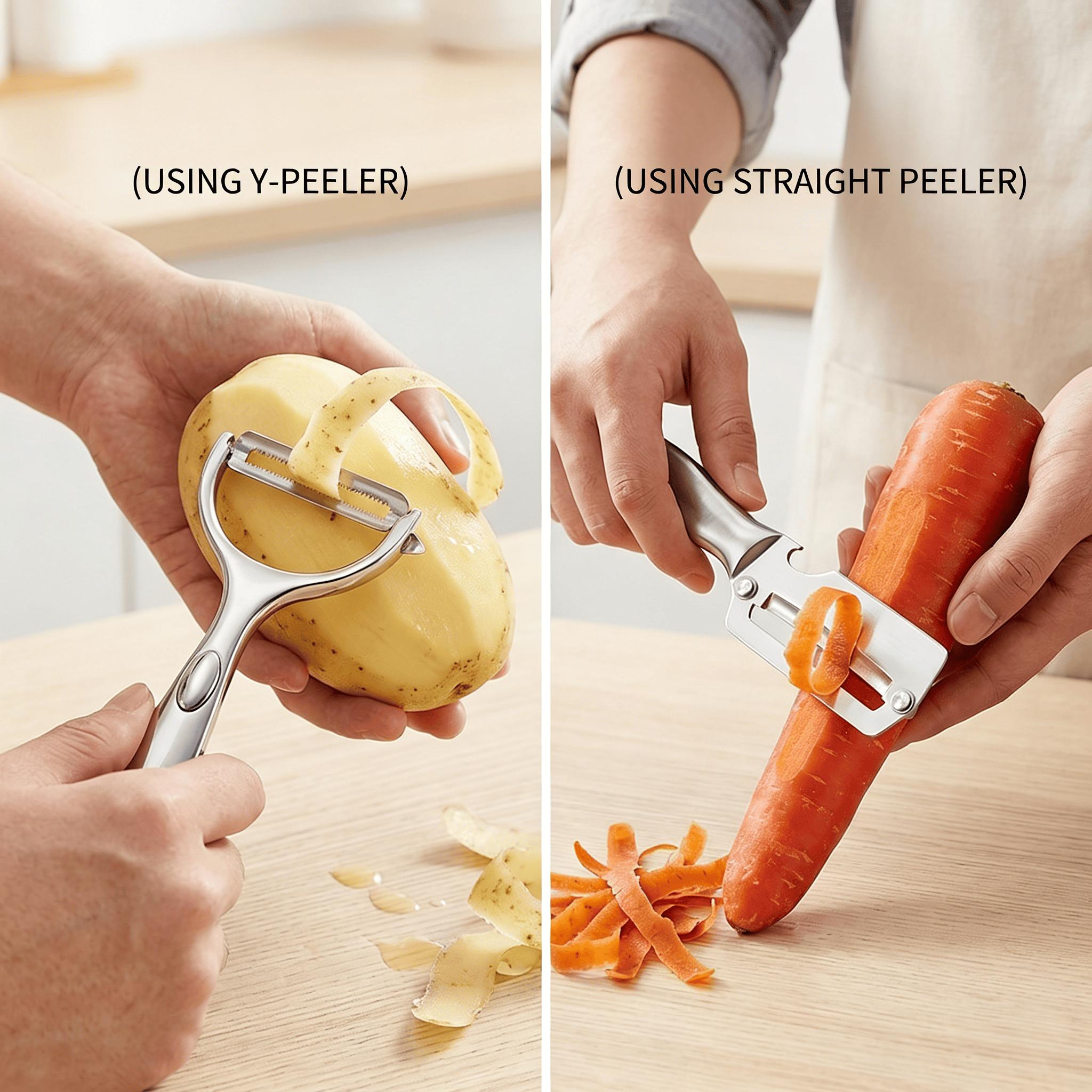 2-Piece Stainless Steel Peeler Set Functional Vegetable Peeler Ultra-Sharp Y-Peeler & Peeler Professional Grade Veggie & Fruit Tool  for Sugar Cane Potato Fruit Pineapple Pumpkin Papaya Carrot Veggie Peeler 2026 Home Hack for Fast Meal Prep