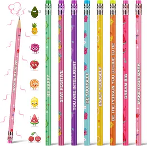 72 count Scented Pencils for  Cute Motivational Colorful Fun  HB Pencils Bulk with Erasers Fruit  for School Office Classroom Student
