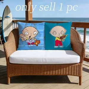 F-Family G-Guy Pillow Case new style printing Pillowcase Anti-dustmite Invisible zipper silky short plush Sofa cushion cover polyester microfiber queen king bed home