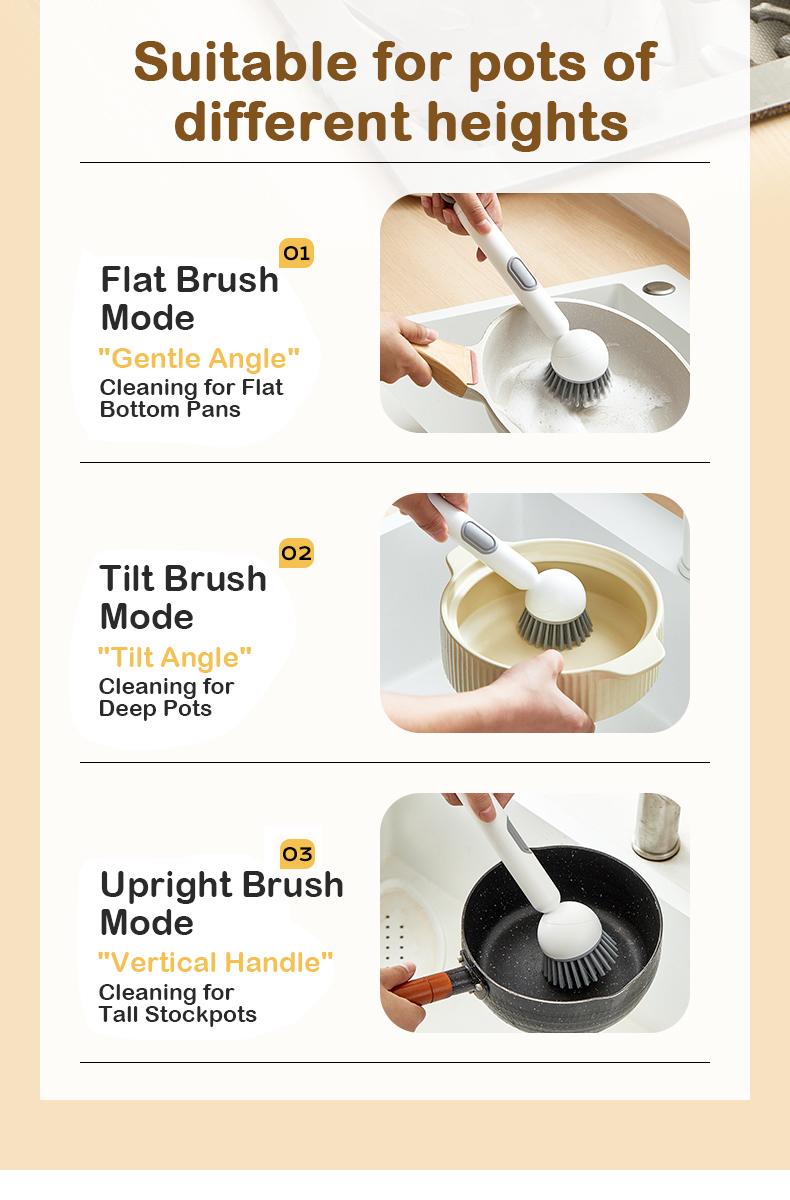 6-in-1 Dish Brush with Detergent Dispenser 360° Rotating Scrubber for Pots Pans Dishes & Utensils Adjustable Angles Non-Slip Grip Handle Durable PET Bristles Ergonomic Design Anti-Slip Grip Integrated Soap Dispenser 6-in-1 Dish Brush with Detergent Dispenser 360° Rotating Scrubber for Pots Pans Dishes & Utensils Adjustable Angles Non-Slip Grip Handle Durable PET Bristles Ergonomic Design Anti-Slip Grip Integrated Soap Dispenser