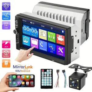 Dual-Head 7-Inch Car Mp5 Player, HD Touchscreen, Supports Mirror Link, Bluetooth-compatible, Fm Radio, Digital Broadcast, Compatible with Backup Camera
