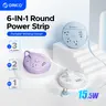 ORICO Travel Power Strip Accessories - 4FT Wrapped Extension Cord with 3 Outlets, 3 USB Ports for Cruise Ship, Beach Vacations (White)