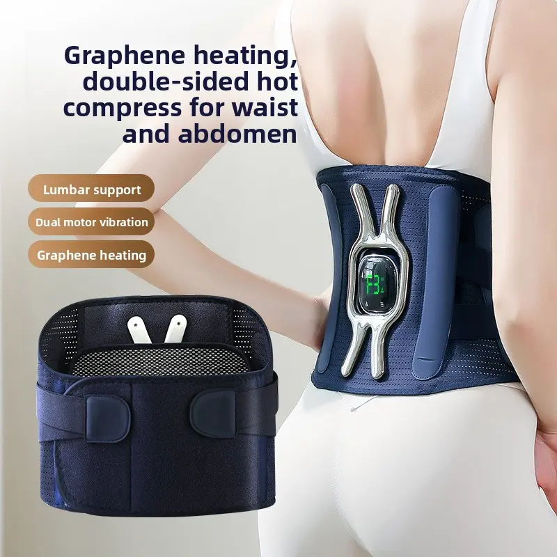 Waist Support Belt with Heating and Massage, Vibrating Heat Therapy for Back Pain, Waist Warmer, Waist Massager, Heated Waist Support Belt sweat band waist trainer belt ergonomic