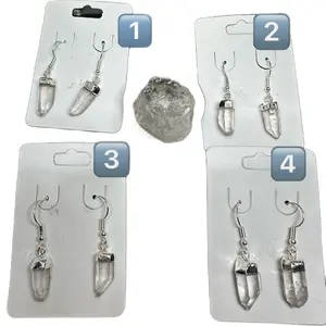 Clear Quartz Master Healer Clear Quartz Dangle Drop Earrings