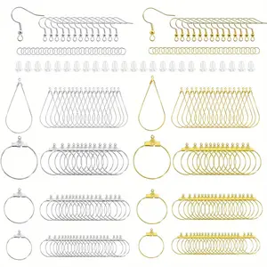 483pcs DIY Earring Making Kit with 80 Hoop Earrings 80 Hooks 240 Jump Rings 80 Earring Backs Hypoallergenic Copper Material for Jewelry Making Simple Style Decor Ornaments