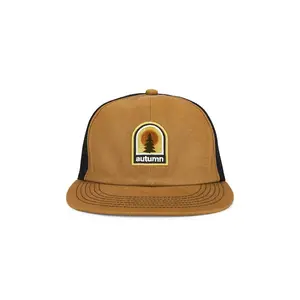Autumn Headwear Twill 6 Panel Trucker Cap in Brown