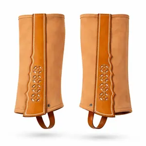 Polainas Natural (L) Charro Gamuza Rescadas Suede Chaps